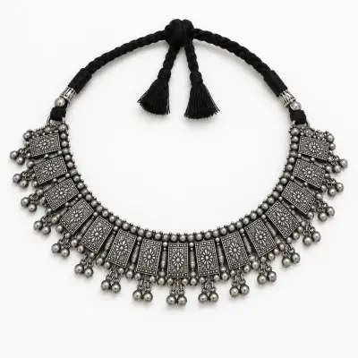 Oxidised Silver Choker