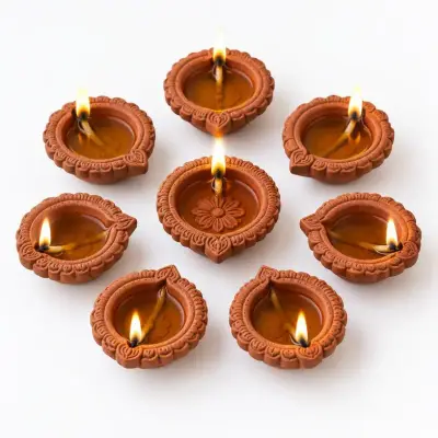 Terracotta Diya Set
