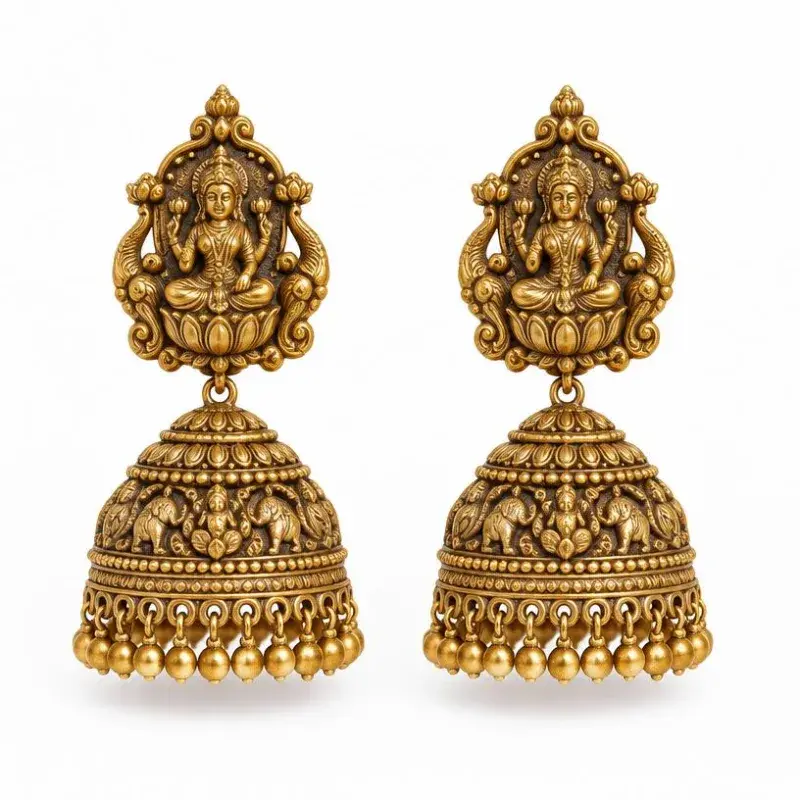 Temple Jhumka Earrings